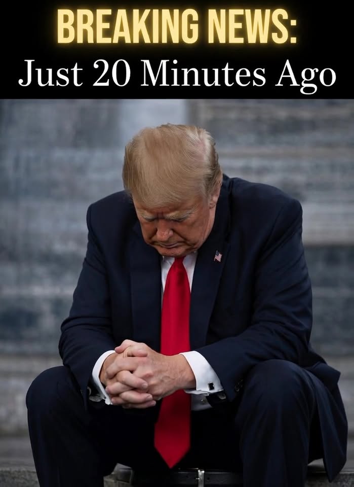 Breaking news thumbnail showing politician in contemplative pose with text 'Just 20 Minutes Ago' related to Trump AI image controversy