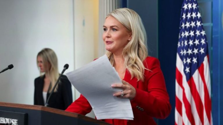 Karoline Leavitt responds to possible Saudi nuclear deal at podium