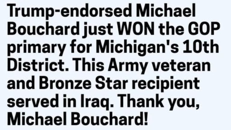 Michael Bouchard Michigan primary election GOP winner, Trump-endorsed Army veteran and Bronze Star recipient