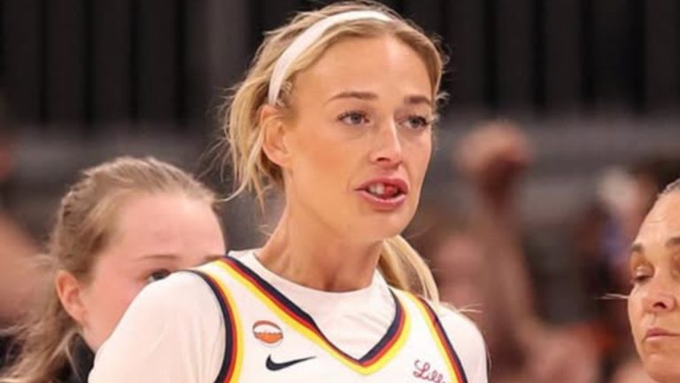 Sophie Cunningham WNBA star player wearing Indiana Fever jersey during game